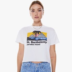 MOTHER Grab Bag St Barts Crop Tee, Small